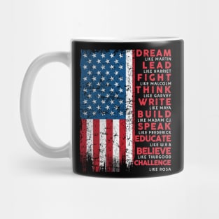 Dream Like Martin Vintage USA Flag Gift Mug